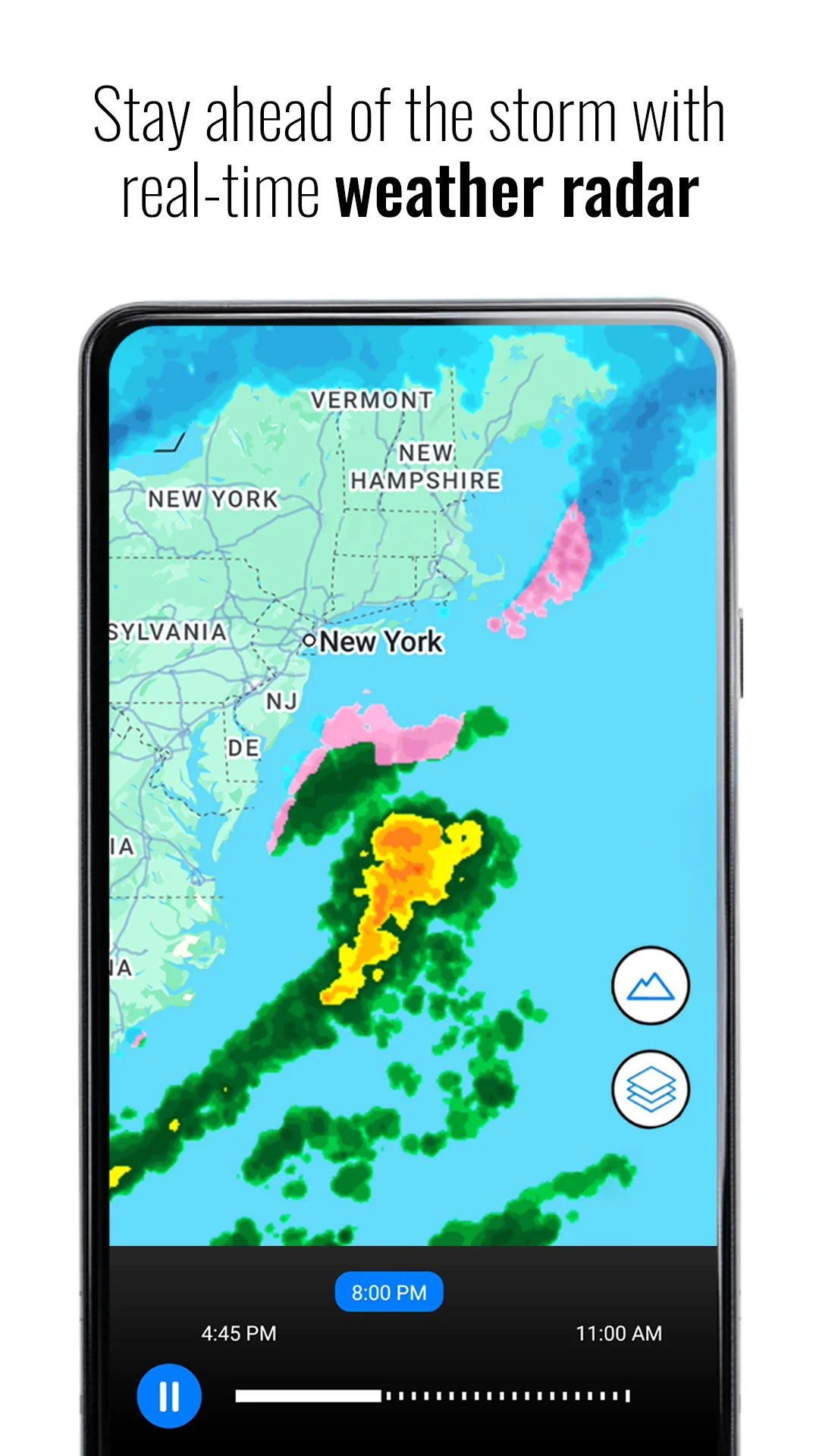 Transparent clock and weather screenshot