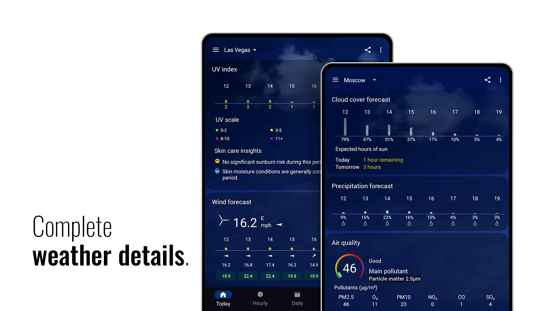 Transparent clock and weather screenshot