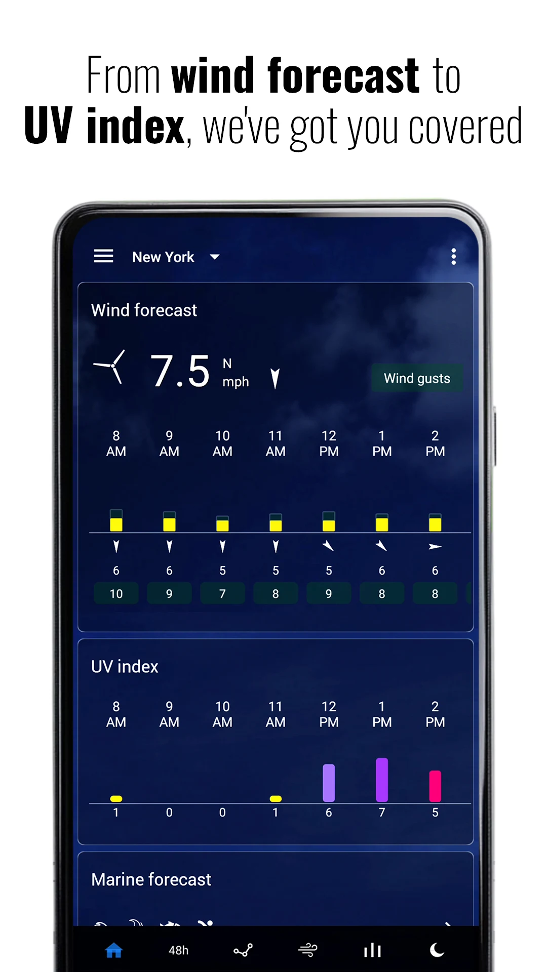 Transparent clock and weather screenshot